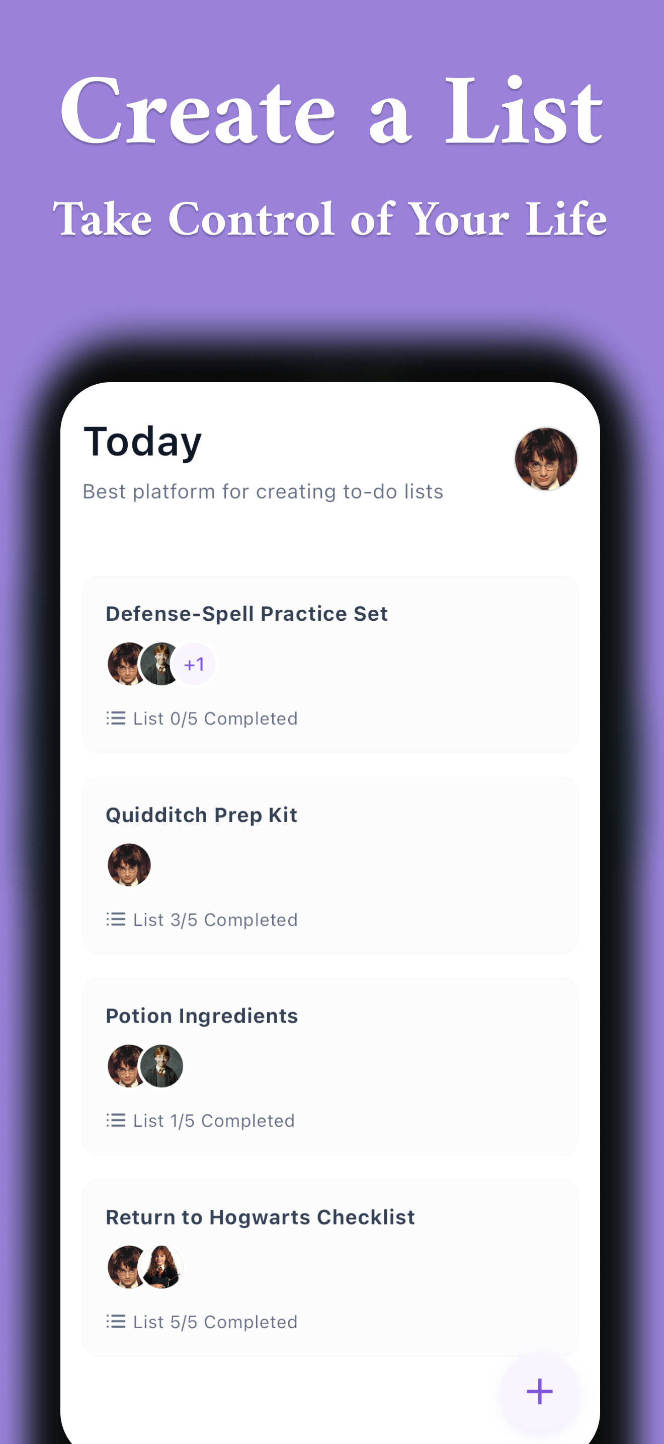 Create Lists - Take Control of Your Life
